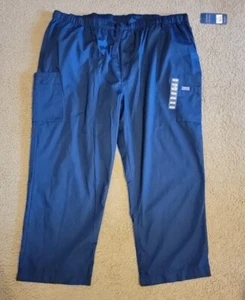 Cherokee Workwear Scrubs Damen Cargohose mit Kordelzug (Größe XXXL kurz) blau - Bild 1 von 12