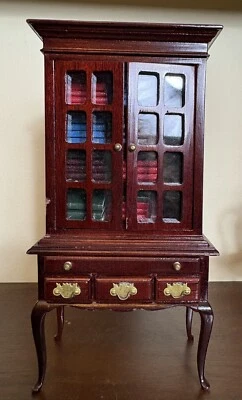 Libros de Colección Caoba 1/12 ESTANTERÍA CASA DE MUÑECAS GABINETE ESTILO CLÁSICO Taiwán Foto 1 de 4