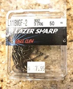Eagle Claw Hooks - Lazer Sharp - #2   live  Bait  Hooks 50 Ct. Bronze - Picture 1 of 1