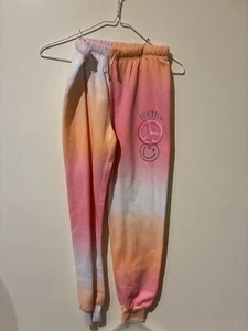 NWOT Justice Pink & Orange Tie Dye Sweatpants Girls Medium (10) - Picture 1 of 3