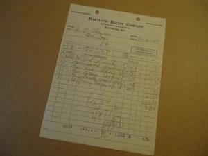 Maryland Biscuit Co marbis crackers 1944 BALTIMORE MD billhead - Picture 1 of 1