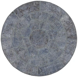 Patchwork Ø: 155 cm alfombra persa anudada a mano-oriente, redonda, vintage, alfombra, azul - Imagen 1 de 10