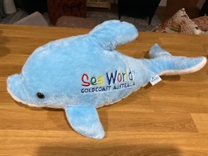 SEA WORLD GOLD COAST BLUE DOLPHIN PLUSH TOY! 55CM LONG! - Picture 1 of 4