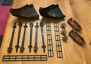 Lego Boat Hull Bow-Black & Dark Brown, Masts, Mast Rigging, Ships Wheels + More - Picture 1 of 11