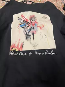 Felpa con cappuccio Robert Nava For Heron Preston uomo stampa grafica nera taglia XS - Foto 1 di 9