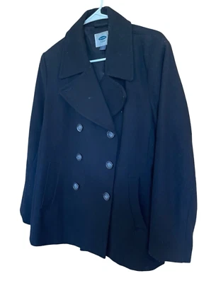 Chaquetón para mujer Old Navy, mezcla de lana cepillada suave, negro, talla L, BUENO Foto 1 de 4