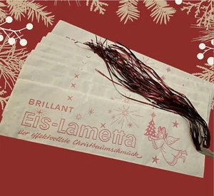 8 x altes Brillant Eis Lametta Christbaumschmuck Staniol Metall-Lametta rot - Picture 1 of 2