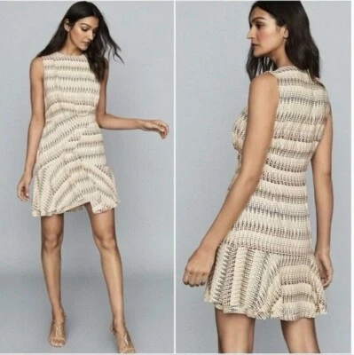 NEW Reiss Andrina Spot Ruffle Mini Dress Size 10 #D7154 - Image 1 of 4