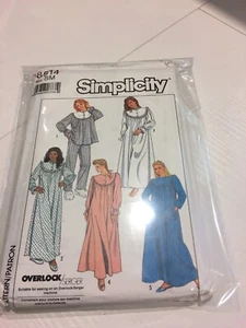 WOMENS UNCUT SIMPLICITY 8914 Sewing Pattern NIGHTGOWN PAJAMAS TOP PANTS SIZE S - Picture 1 of 3
