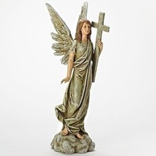 Joseph Studio Garden Statuary 25" H Angel Holding Cross 66549