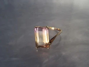 VINTAGE FULLY HALLMARKED 10K SOLID GOLD GENUINE NATURAL BI-COLOR TOURMALINE RING - Picture 1 of 23