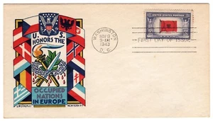 #918 Albania 1943 FDC Overrun Nations - Staehle - Picture 1 of 2