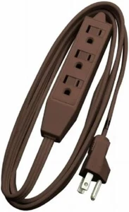 Woods Light Duty Extension Cord, 8Ft, 16 Gauge, SPT-2, 3 Outlet 16/3, Brown  - Picture 1 of 2