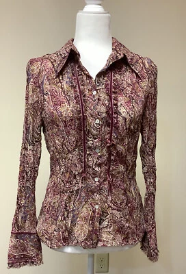 Violet & Claire Long Sleeve Print Blouse M - Image 1 of 4