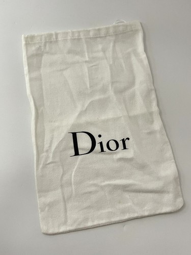 Sacs à poussière à cordon de traction authentiques pour chaussures DIOR blancs 14,5 x 9,75