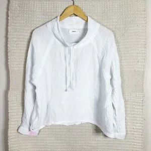 XIRENA white gauzy cotton cowl neck pullover top M - Picture 1 of 7