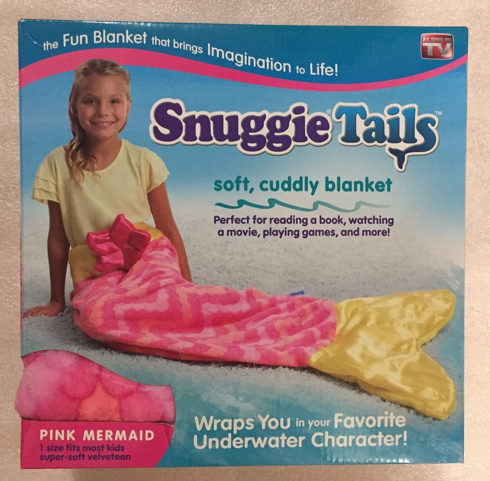 NUEVA Manta Rosa Sirena Rosa Encantada Colas Acurrucadas para Niños Foto 1 de 1