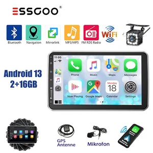 Single 1 DIN 10.1" Android 13 Autoradio GPS Nav WiFi Drehbarer Bildschirm KAM - Bild 1 von 14