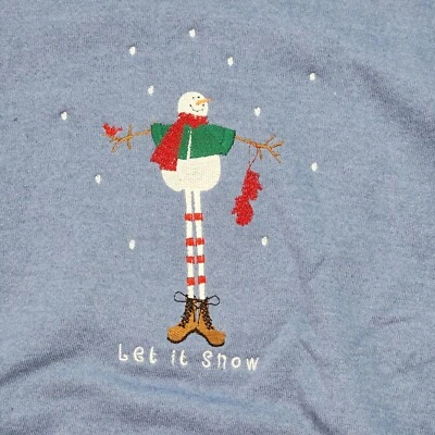 NUEVO CON ETIQUETAS DE COLECCIÓN Sudadera Lee Unisex XLarge Let it Azul Nieve Algodón Bordado Invierno Foto 1 de 4