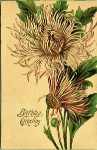Impresionante postal de cumpleaños con bordes dorados 1910 - Imagen 1 de 2