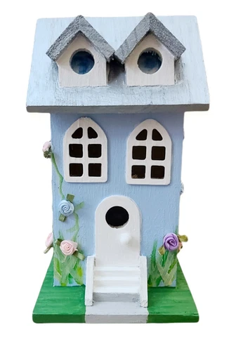 New! Hand Painted One Of A Kind Home Decor Or Garden Decor Birdhouse. 11 Inches Cover