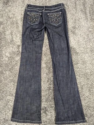 Pantalones de mezclilla Grace in LA para mujer 5 azules bootcut solapa bolsillos pedrería vaquero 29x33 Foto 1 de 4