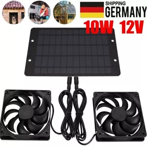 10W Solar Panel Ventilator Solar Abluftventilator für Hühnerstall & Gewächshaus - Bild 1 von 7