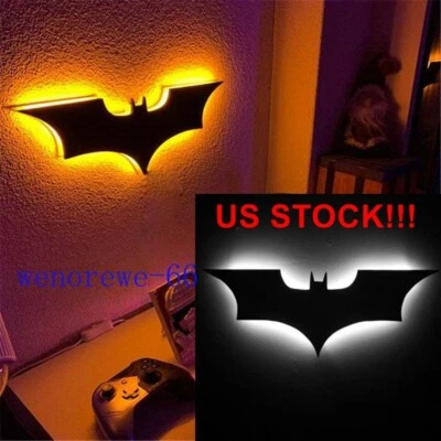 US!!! Luz nocturna LED con logotipo de Batman con control remoto inalámbrico ambiente de dormitorio Foto 1 de 4