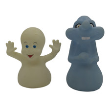 Pizza Hut 1995 Casper and Stinkie Glow-in-the-Dark Ghosts Vinyl Puppets 6.5 inch