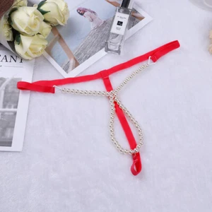 Women's Sexy Mini Micro Pearls Bikini Thongs Massage G-String Underwear Panties - Picture 1 of 52