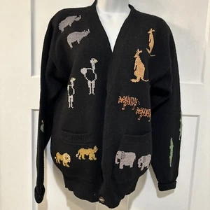 Vintage Mark Shale Noah’s Ark Embroidered Lambswool Cardigan Size Small - Picture 1 of 8