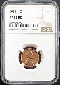 1958 Proof Lincoln Cent certified PF 66 RD by NGC! - Picture 1 of 4
