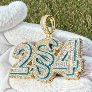 Mamba 24 Basketball Pendant Iced Glow in Dark + Free 3mm 22" Steel Cuban Chain - Picture 1 of 7