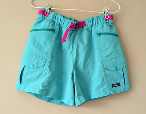 Pantalones cortos Patagonia Baggies para mujer verde azulado nailon 4 entrepiernas bolsillo a presión talla S - Imagen 1 de 7