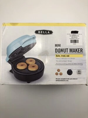 Bella Teal Mini 3 Donut Maker Hornear Antiadherente Recubierto Azul Turquesa Nueva Caja Abierta Foto 1 de 4