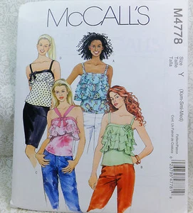 McCall's 4778 Suave Romántico Verano 4 Prendas para el torso Patrón XS-S-M Costura - Imagen 1 de 3