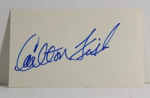 Tarjeta de índice Carlton Fisk MLB autografiada 3x5 con certificado de autenticidad USP2-94 - Imagen 1 de 2