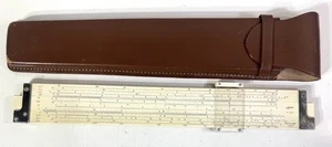 LaFayette F-428 Slide Rule 14" w/ Embossed Leather Storage Case Made Japan - Picture 1 of 5