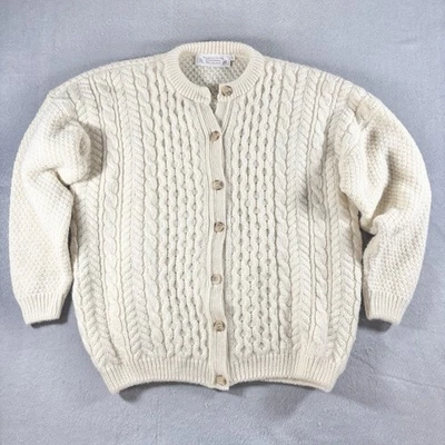 Cárdigan suéter Highland Home para mujer L tejido con cable Escocia lana nueva pescador Foto 1 de 4