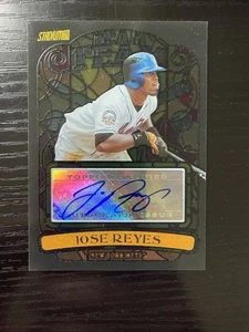 2008 Stadium Club Stained Glass Beam Team, Jose Reyes Auto, Autograph NY Mets - Picture 1 of 2
