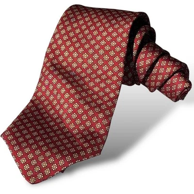 Винтажный Dooney & Bourke все шелк галстук красный круг узор сделано в Англии - Изображение 1 из 4