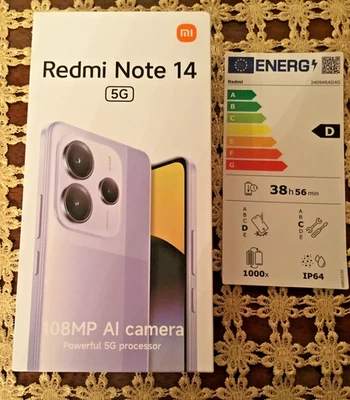 Xiaomi Redmi Note 14 5G,NFC,8GB RAM+256GB,Octa Core,108MP AI camera,120Hz,Global - Immagine 1 di 4