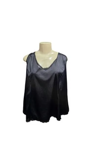 Vassarette Camicia Nylon Bordo in Pizzo Nudo Nero Tg 3XL - Foto 1 di 14