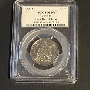 2022 CANADA 50C PCGS MS66 FIRST DAY OF ISSUE SUSANNA BLUNT LABEL - Picture 1 of 2
