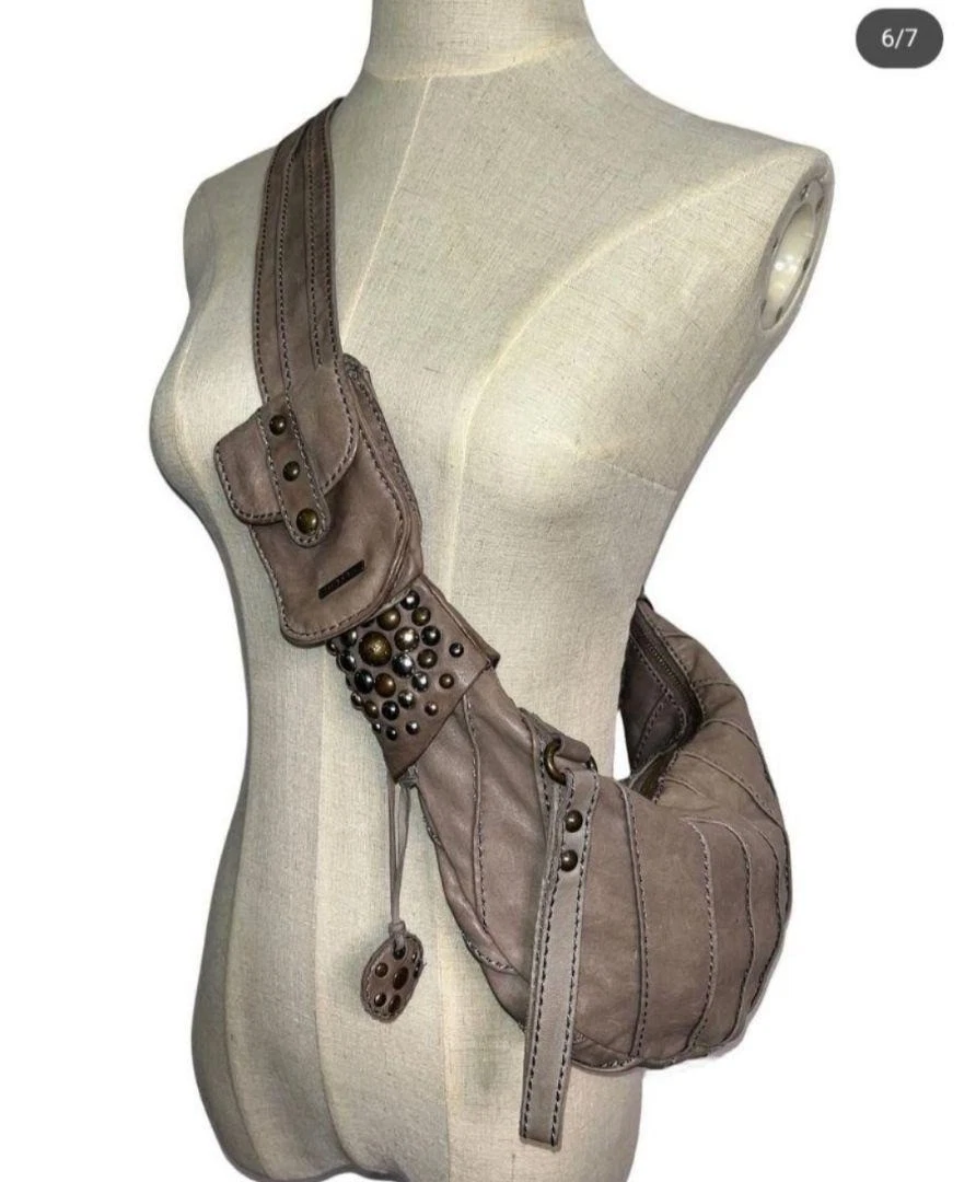 Diesel Hobo Shoulder Bag Hand Archive Studs Leaher Black 00s Y2K