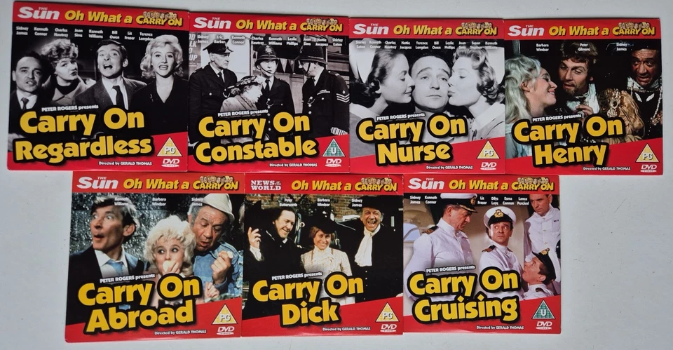 Carry On Films 7 x Film Bundle The Sun/NOW Promo Please See Photos For Titles - Image 1 of 2