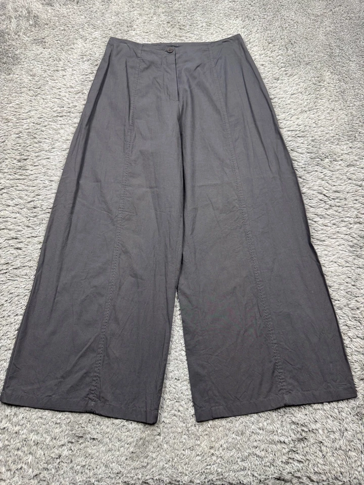 Rundholz Black Label Pants Women Medium Gray Baggy Ultra Wide Leg Crop Trousers - Image 1 of 4