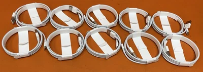 New Open Box Lot of 10 OEM Apple Lightning to USB Charger Cable - Image 1 of 3