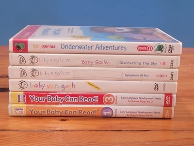 6 Baby Einstein & Baby Genius DVD Lot - Children Kids DVDs, Van Gogh, Reading Foto 1 de 4