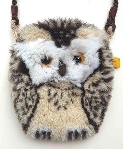 Steiff Eule Wittie 8488/18 Vintage Geldbörse Umhängetasche H 18 cm mit Kordel - Bild 1 von 2